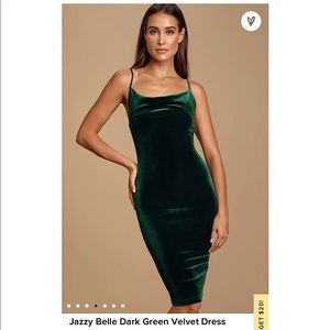 Jazzy Belle Dark Green Velvet dress